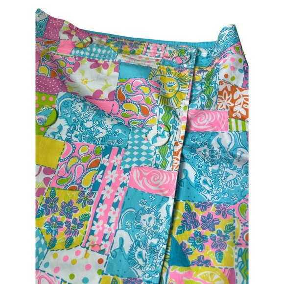 LILLY PULITZER Womens Multi Patchwork Reversible Skirt Sz 4 - Picture 10 of 11